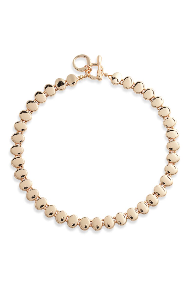 Domed Metal Collar Necklace, Main, color, GOLD