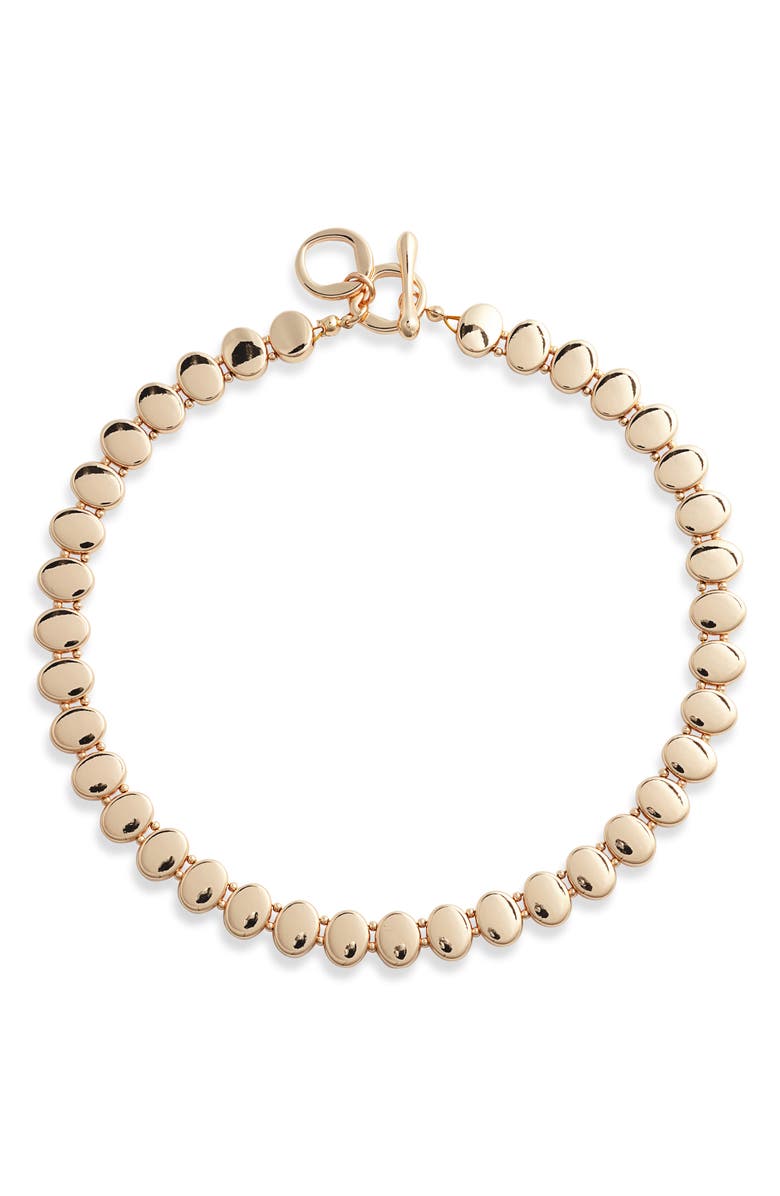 Open Edit Domed Metal Collar Necklace, Main, color, Gold