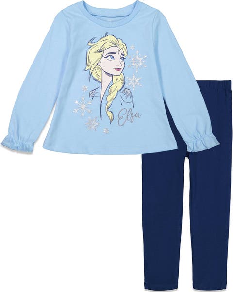 Queen Elsa Frozen Long Sleeve T-Shirt & Leggings Set (Toddler, Little Kid & Big Kid)