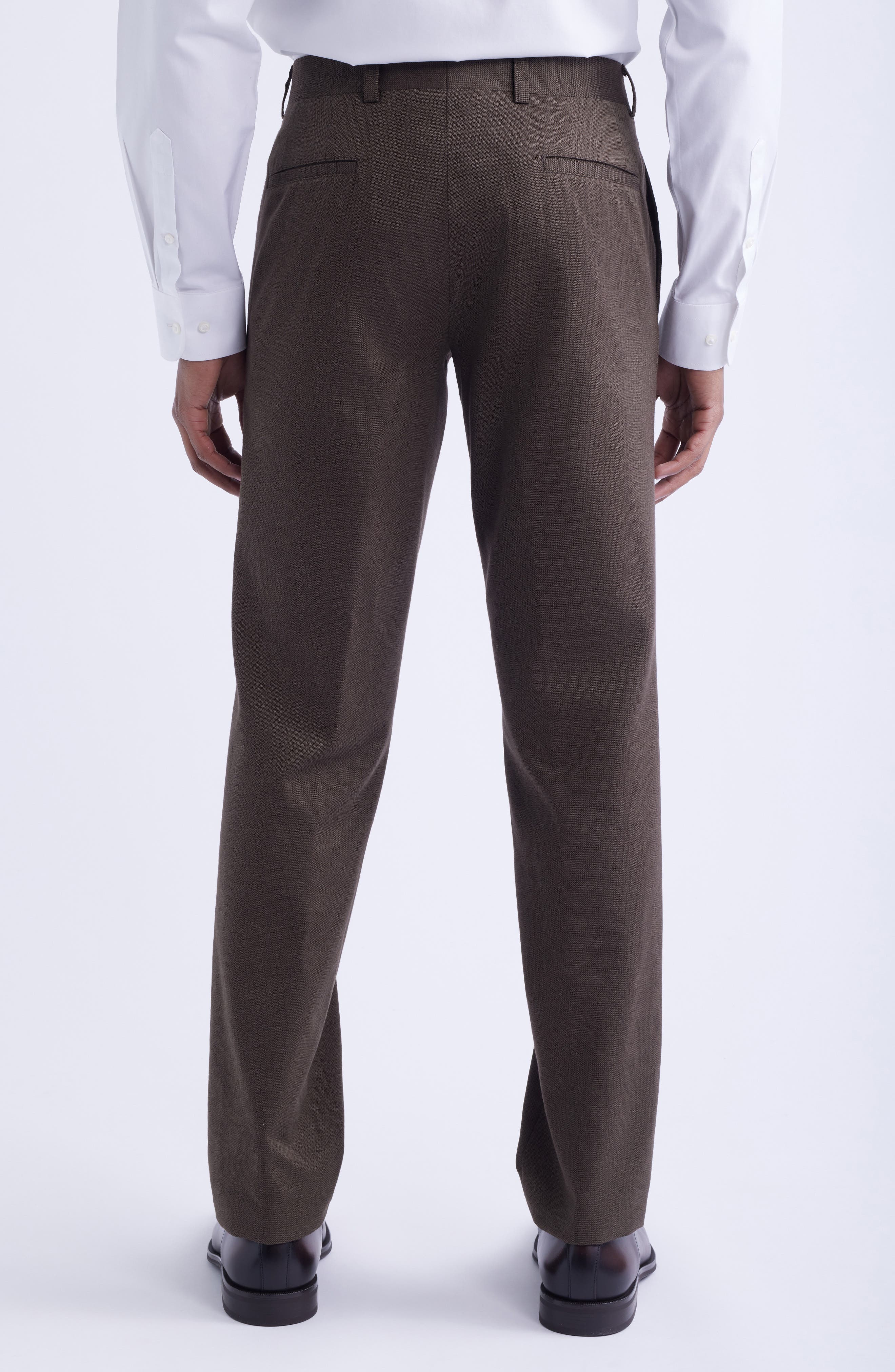 Мужские платья Jack Victor Piero Flat Front Stretch Cotton & Wool Dress Pants — фото 2