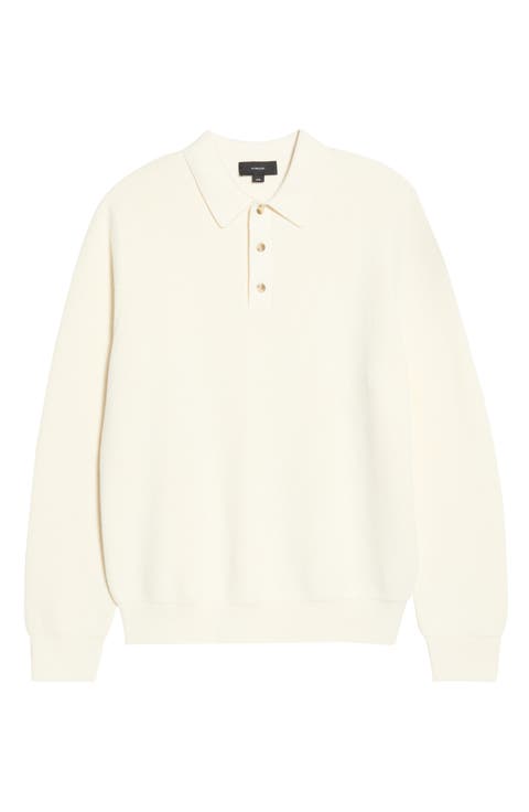 Heirloom Shaker Long Sleeve Polo Sweater
