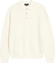 Vince Heirloom Shaker Long Sleeve Polo Sweater