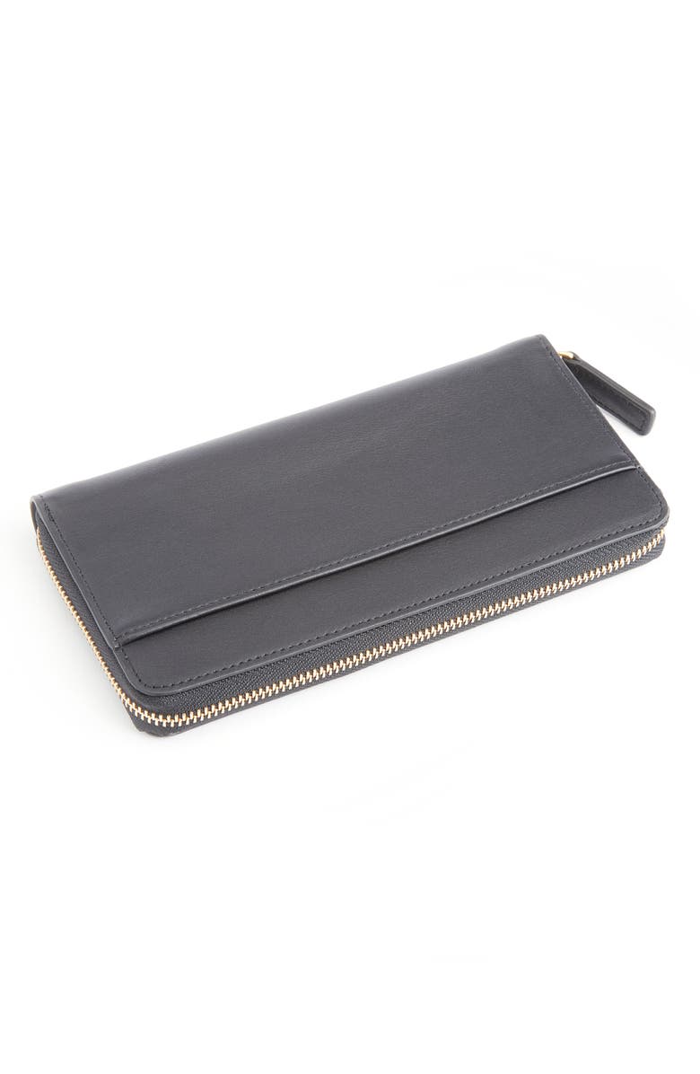 ROYCE New York Continental RFID Leather Zip Wallet, Alternate, color, 