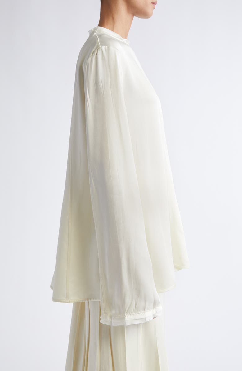 Jil Sander Long Sleeve Reversed Satin Top, Alternate, color, Cornsilk