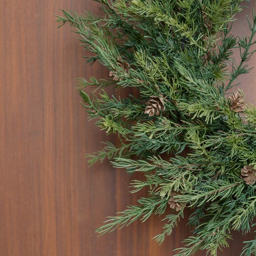 Cg Hunter 28" Artificial Pine Wreath With Pinecones In Green