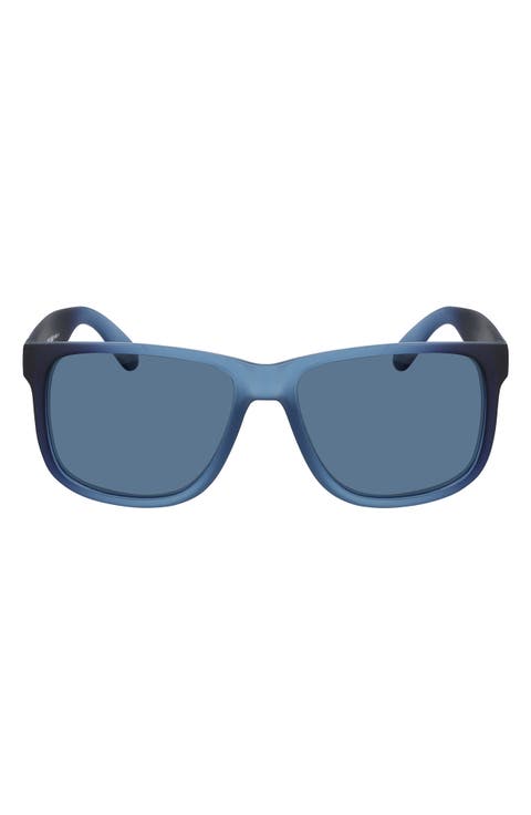 55mm Polarized Matte Square Sunglasses