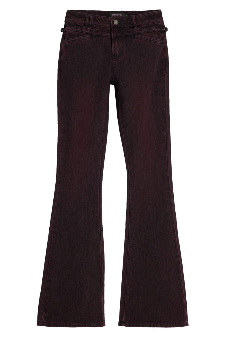 Flare Jeans, Alternate, color, BURGUNDY