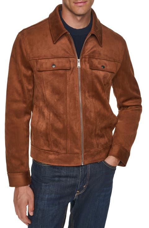 Faux Suede Trucker Jacket