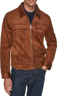 Cole Haan Faux Suede Trucker Jacket