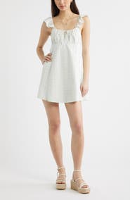 BP. Cotton Eyelet Flutter Sleeve Minidress