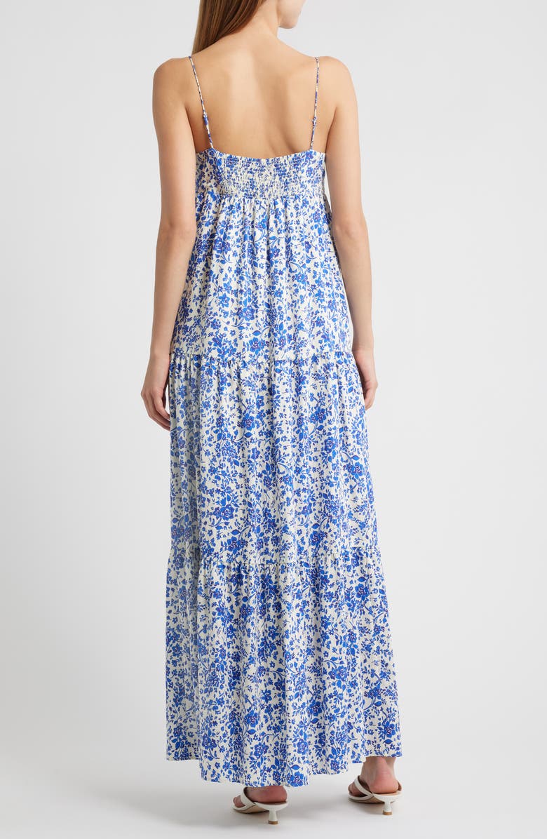 Rails Mica Print Cotton Blend Tiered Maxi Sundress, Alternate, color, Blue Marguerite