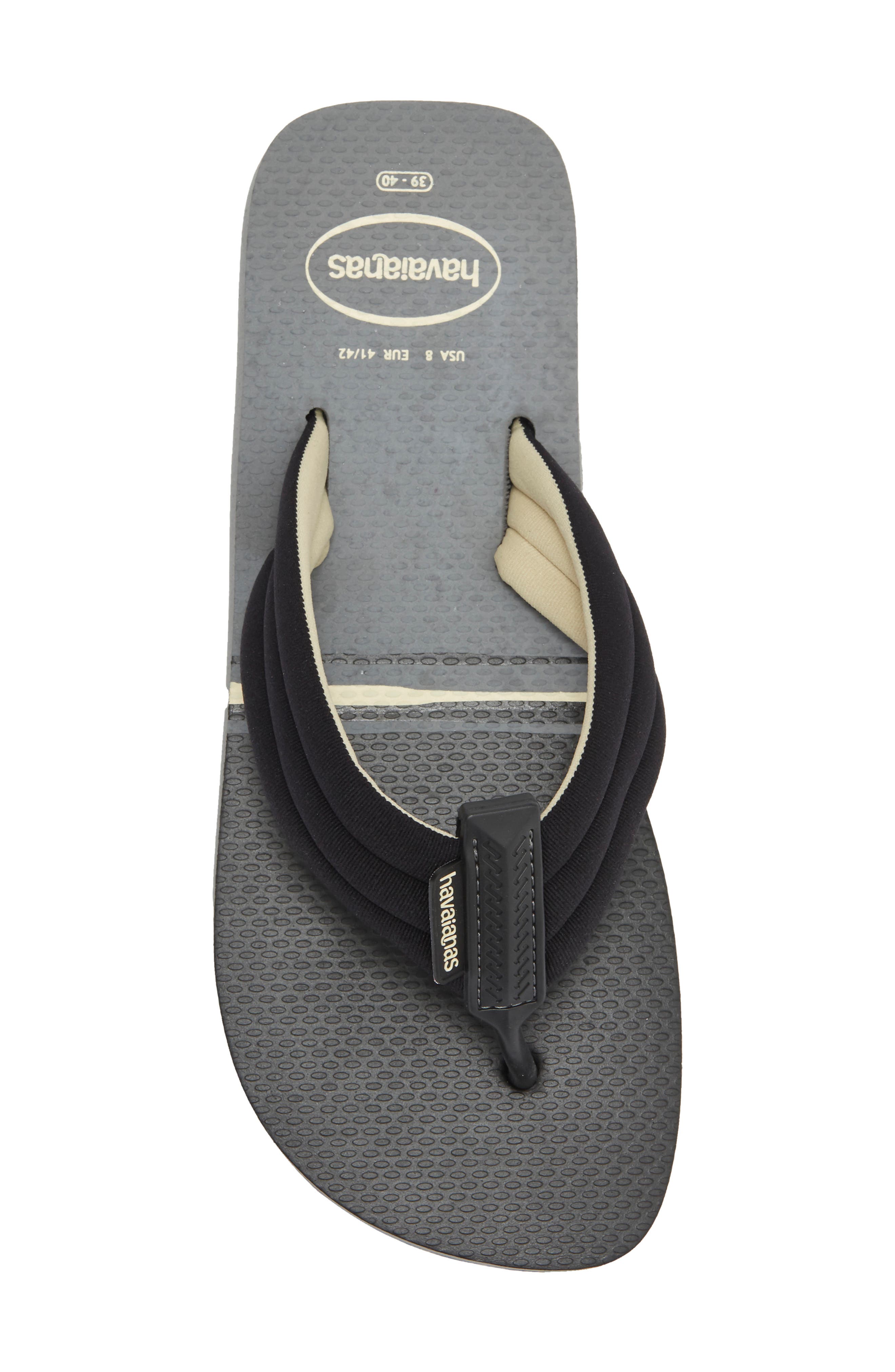 Print Flip Flop, Alternate, color, STEEL GREY/ BLACK