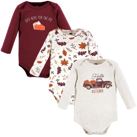 Essential Long-Sleeve Cotton Bodysuit Triple Set