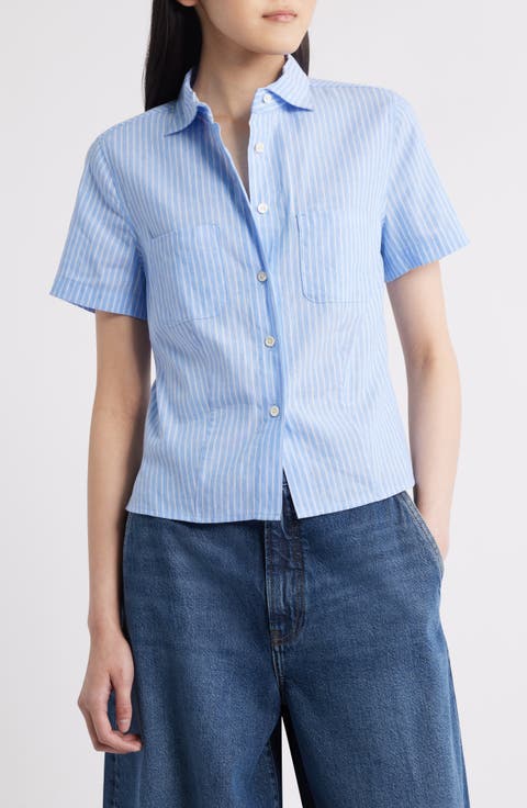 The Seaside Short Sleeve Linen & Cotton Button-Up Shirt