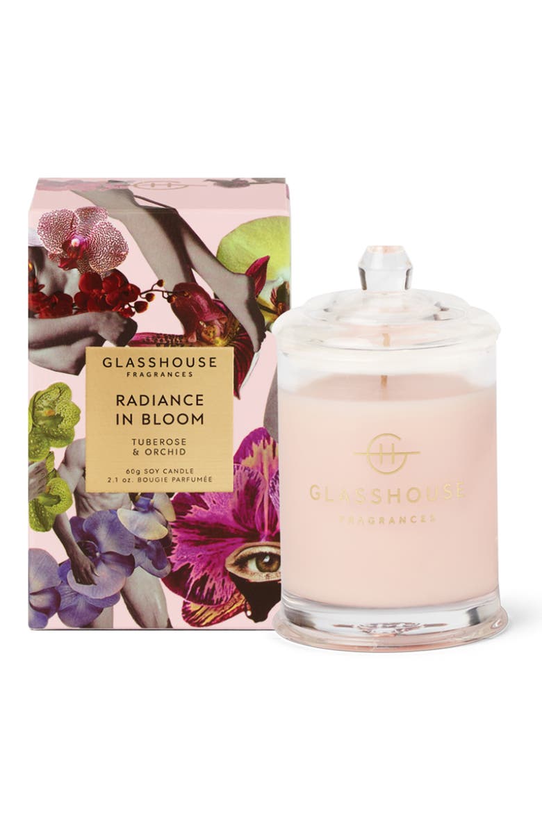 Glasshouse Fragrances Radiance in Bloom Scented Candle, Main, color, Pink
