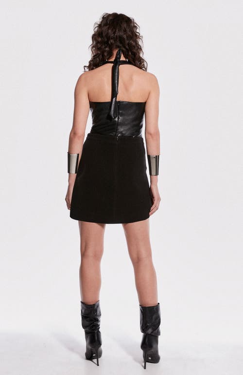 As By Df Cassidy Recycled Leather Halter Top In Black