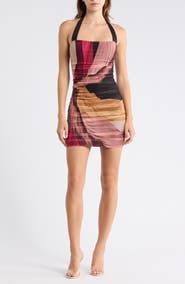 AFRM Bonnie Halter Neck Mesh Minidress