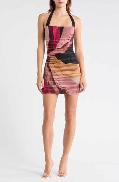 AFRM Bonnie Halter Neck Mesh Minidress