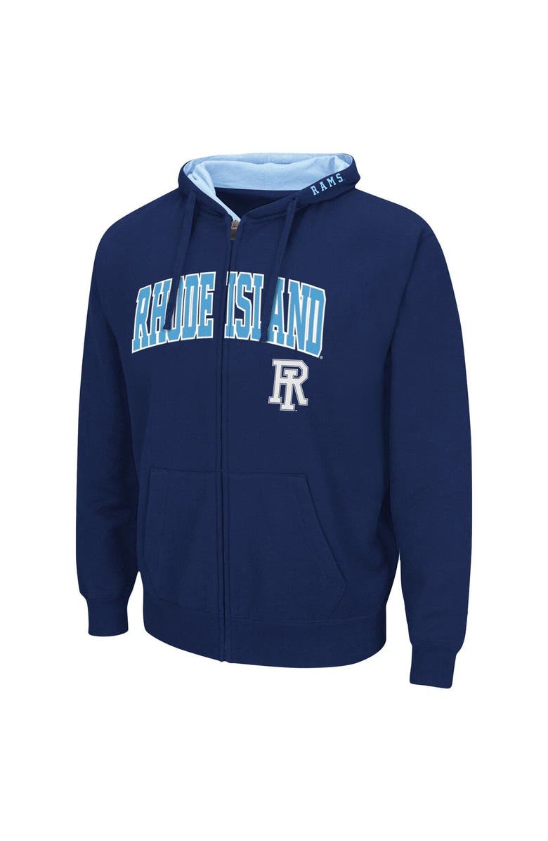COLOSSEUM Men's Colosseum Navy Rhode Island Rams Arch & Logo 3.0 Full-Zip Hoodie, Alternate, color, Navy