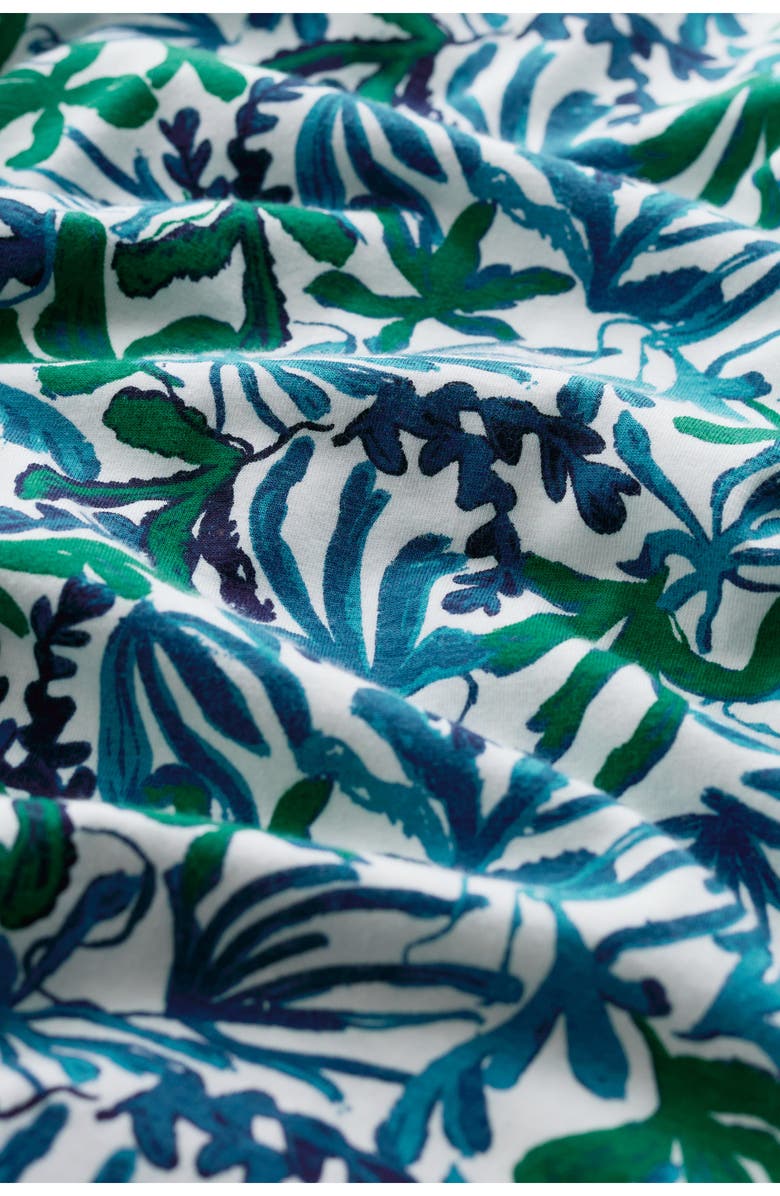 Seasalt Cornwall Pier View Frond Print Flare Stretch Organic Cotton Dress, Alternate, color, Inky Fronds Chalk