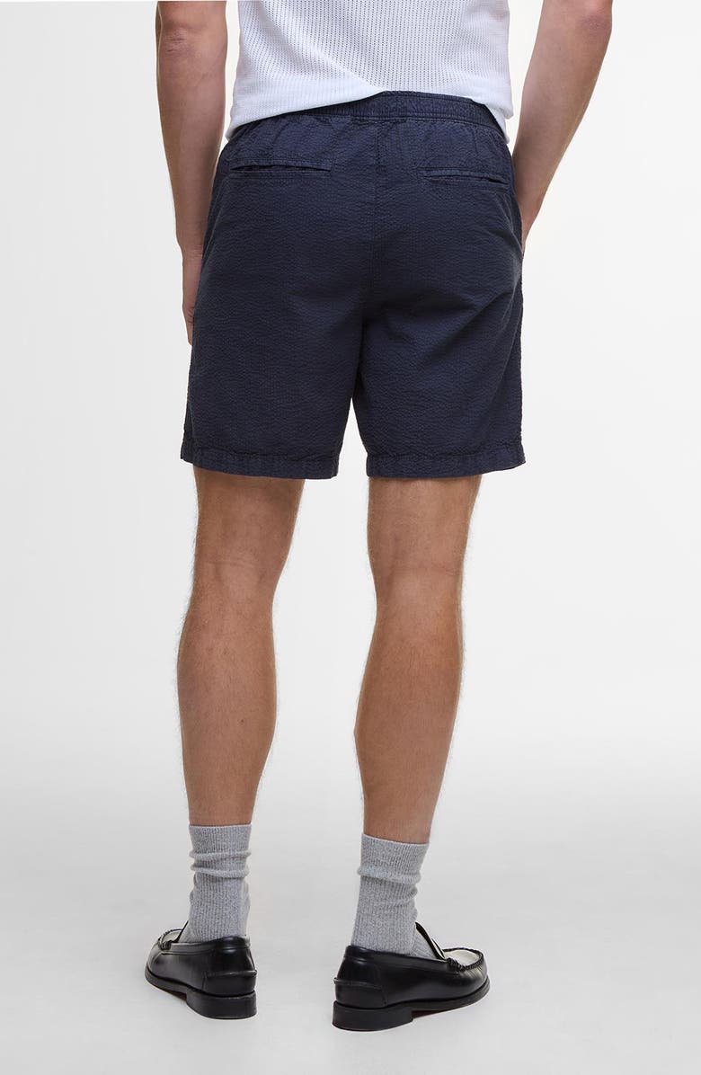 Barbour Relaxed Cotton Seersucker Drawstring Shorts, Alternate, color, Navy