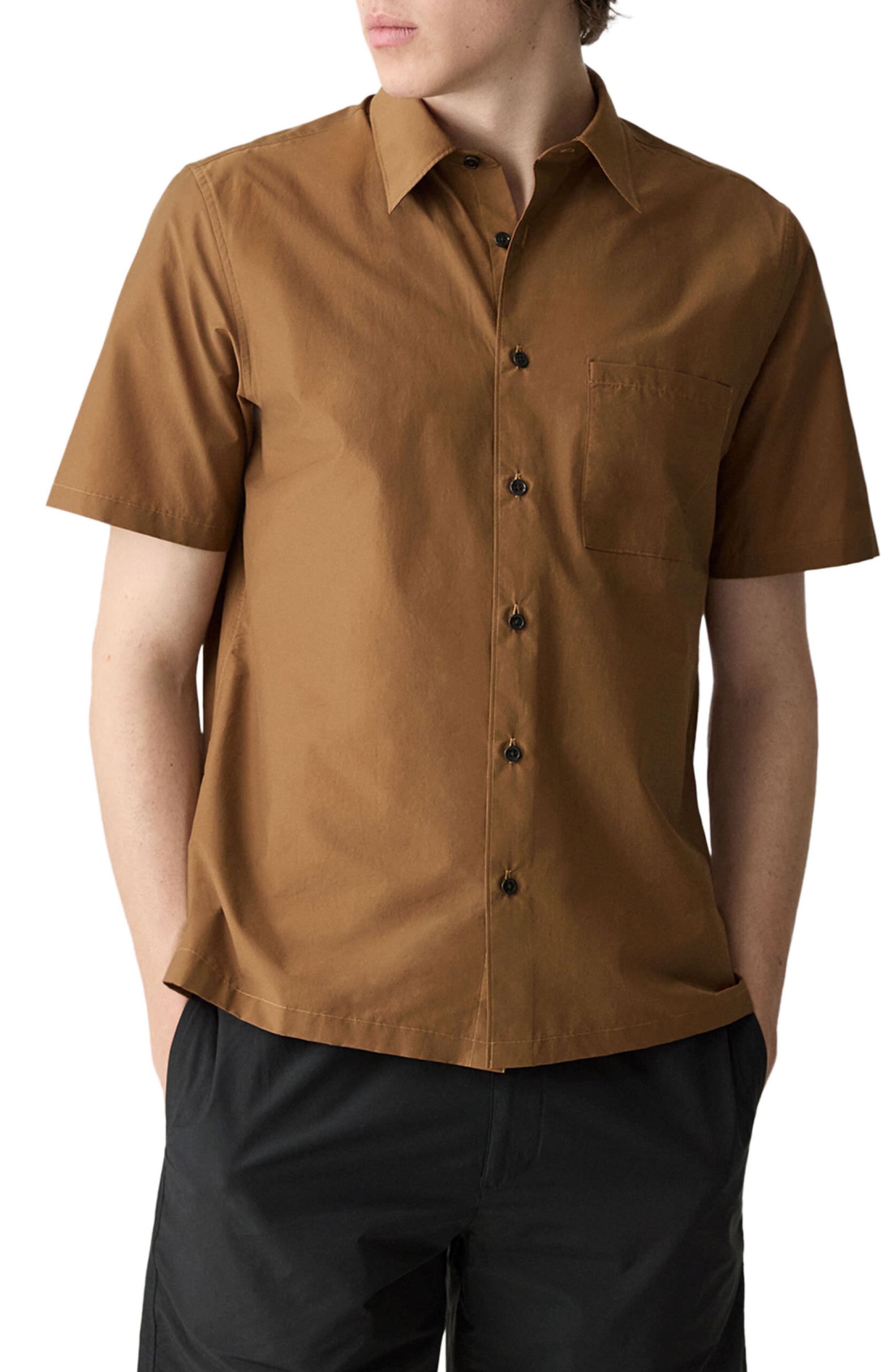 Theory Noll Soft Lawn Short Sleeve Button-Up Shirt