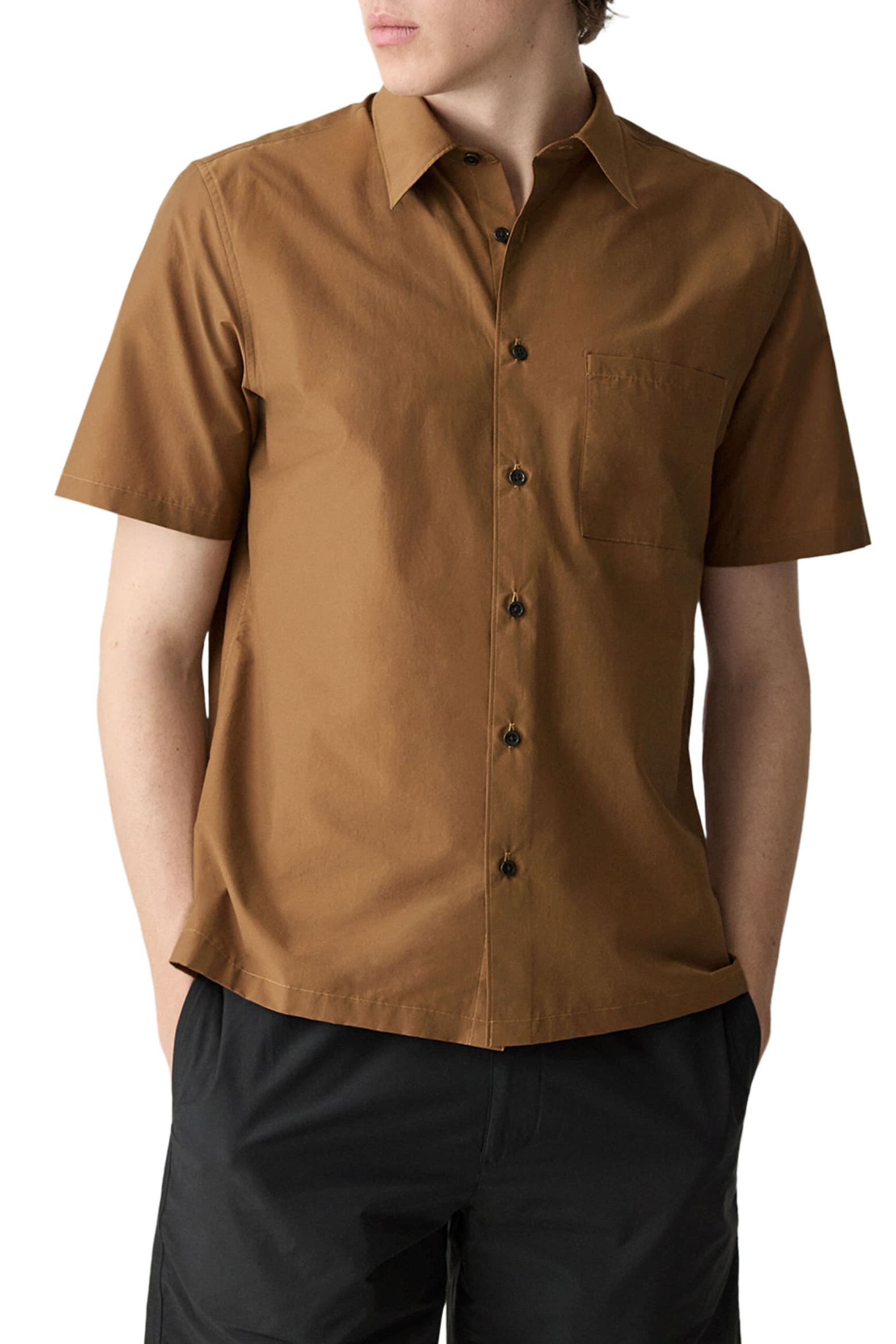 Css Application Methods Theory Noll Soft Lawn Short Sleeve Button-Up Shirt (Men) | Nordstromrack