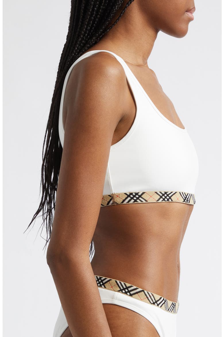 Samphire Check Trim Bikini Top, Alternate, color, CHALK