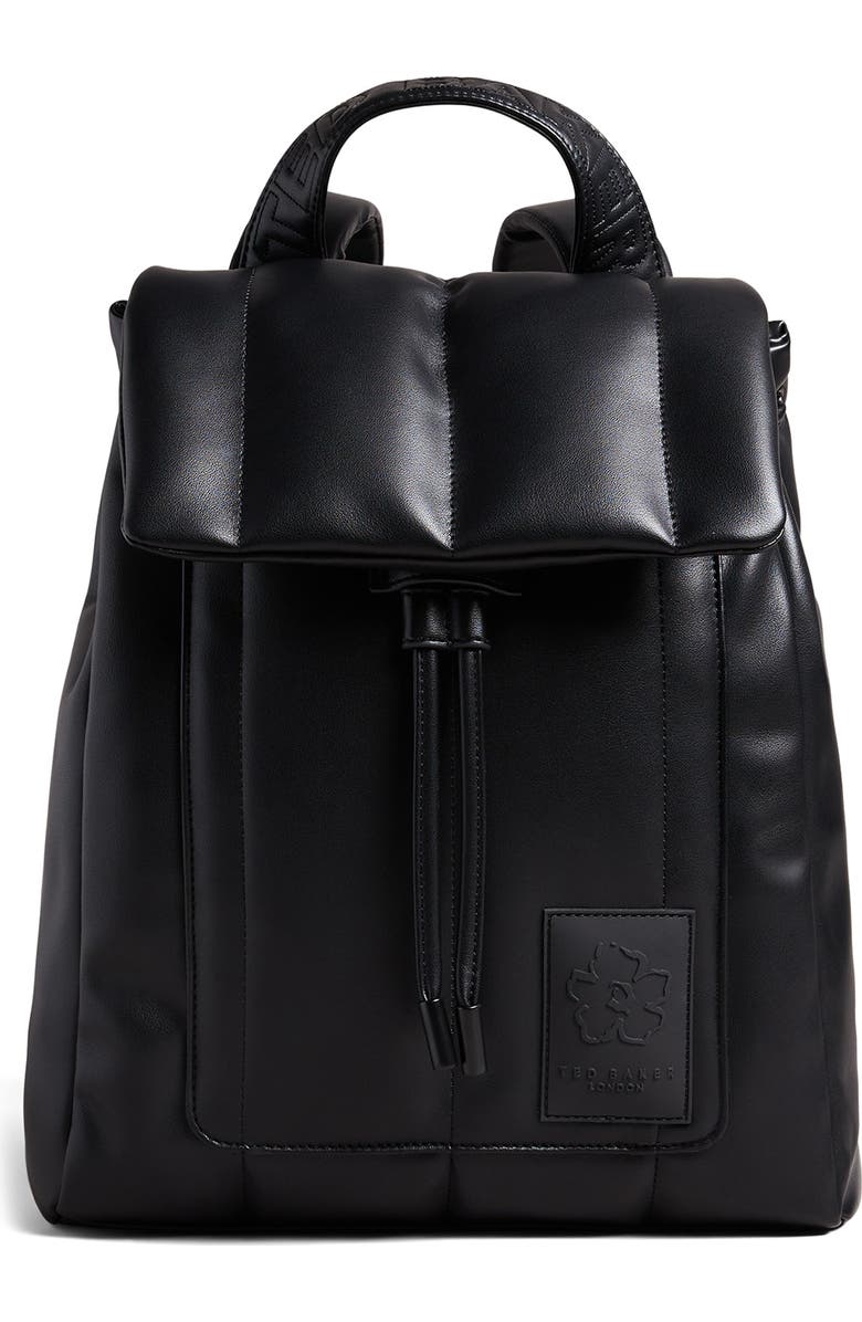 Ted Baker London Janiey Faux Leather Quilted Backpack, Main, color,