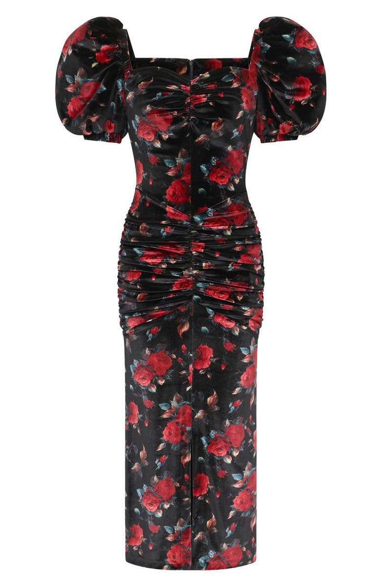 Autumn Adeigbo Rowenna Floral Velvet Dress, Main, color, 