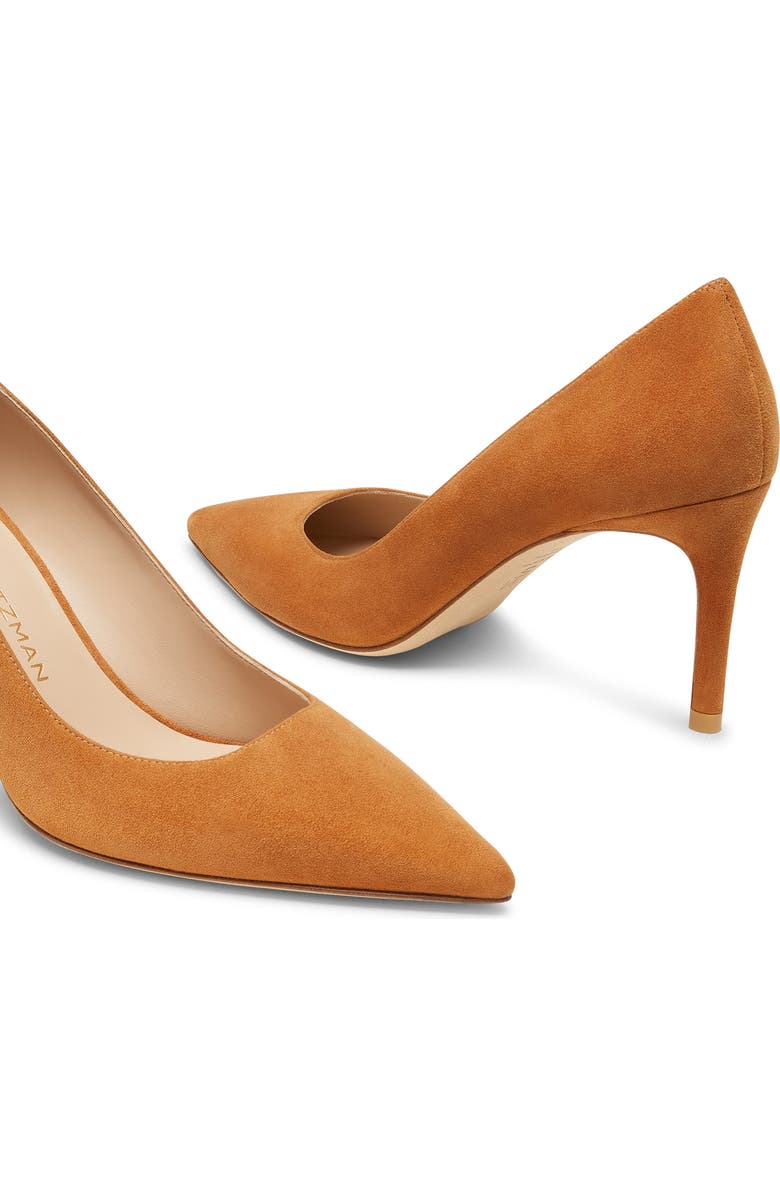 Stuart Weitzman Stuart Power 75 Pointed Toe Pump, Alternate, color, Hazel Suede