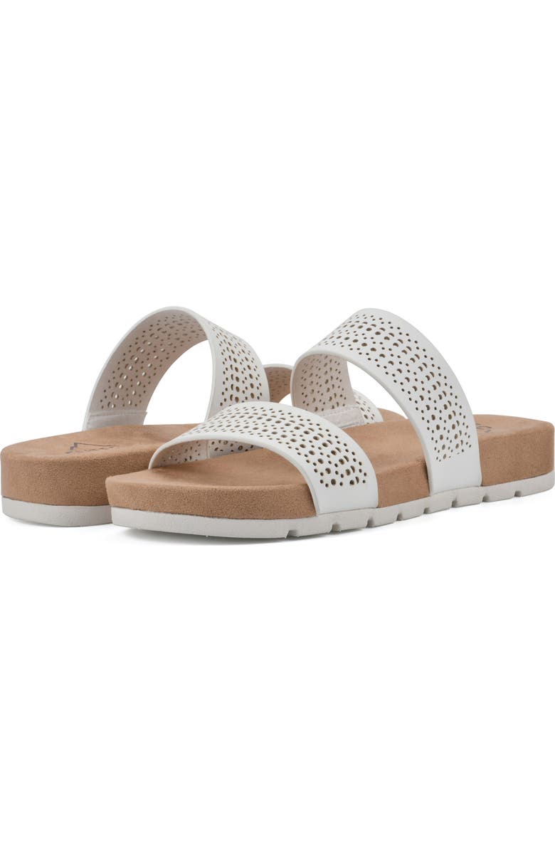 CLIFFS BY WHITE MOUNTAIN Thrilled Laser Cut Sandal, Alternate, color, White/ Burnished/ Smooth
