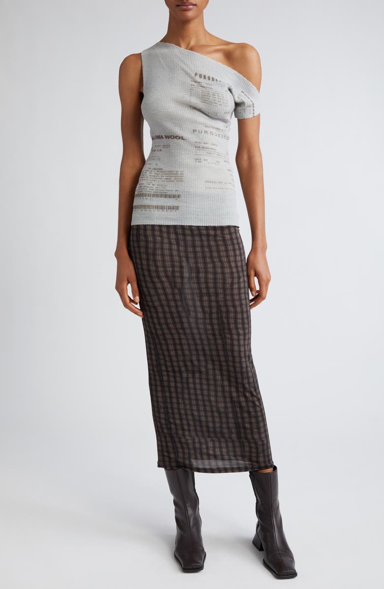 Paloma Wool Etna Receipt Print Asymmetric Rib Merino Wool Blend Top, Alternate, color, 