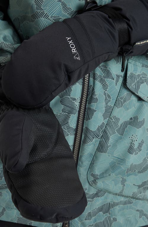 Roxy Gore-tex® Fizz Water Repellent Ski Mittens In Black