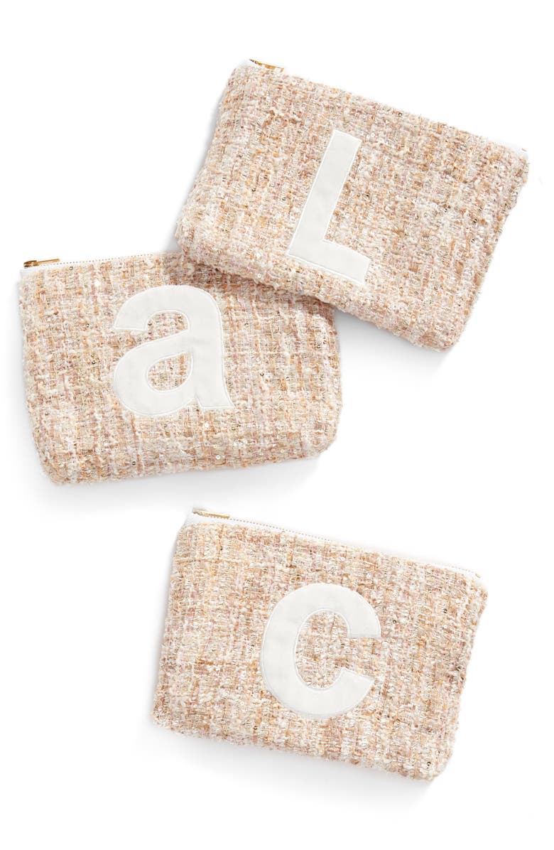 Levtex Monogram Cosmetics Case, Alternate, color, 