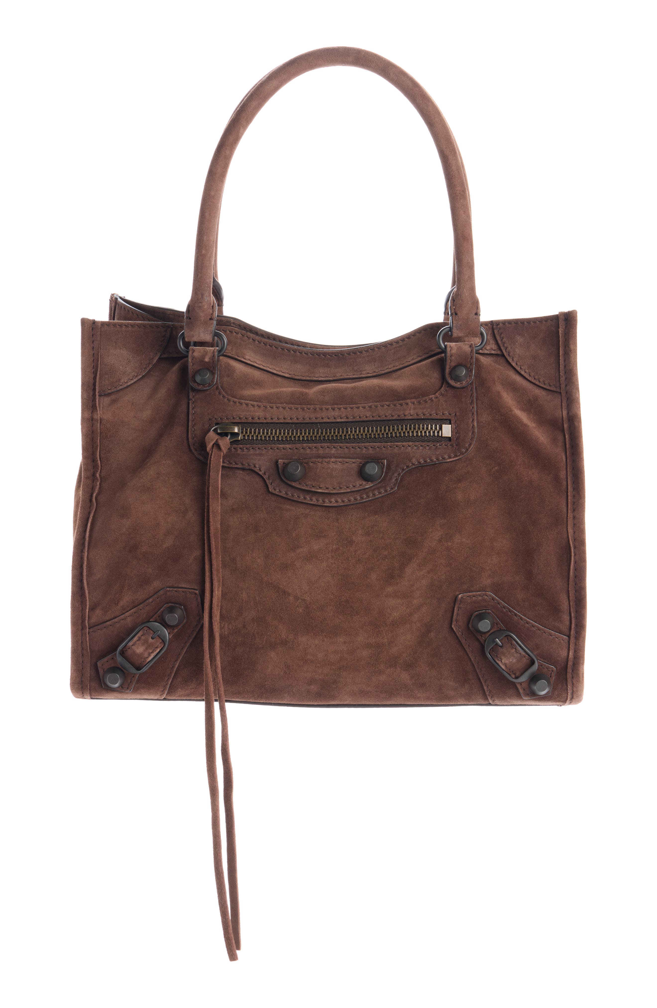 Le City Mini Suede Tote Bag, Main, color, 2308 HAVANA