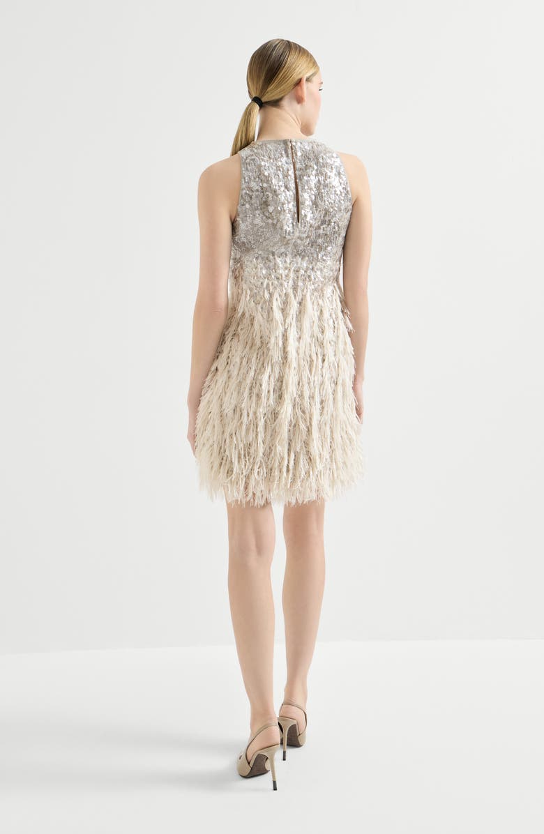 Brunello Cucinelli Dazzling dégradé mini dress, Alternate, color, Grey