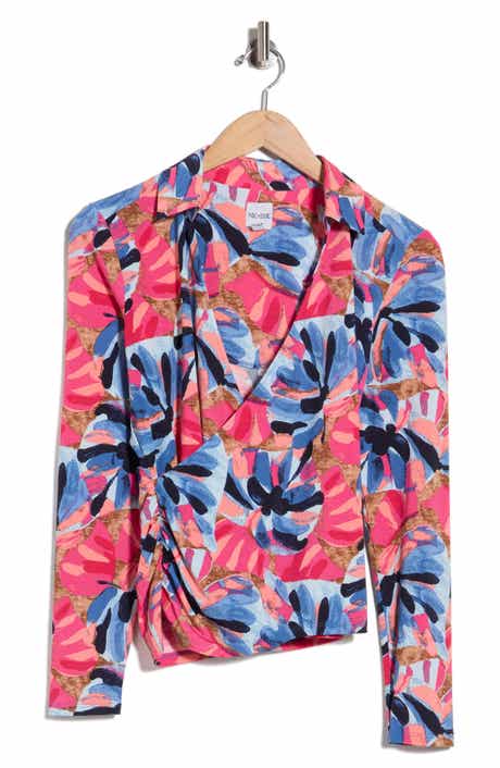 Firework Foliage Knit Wrap Top
