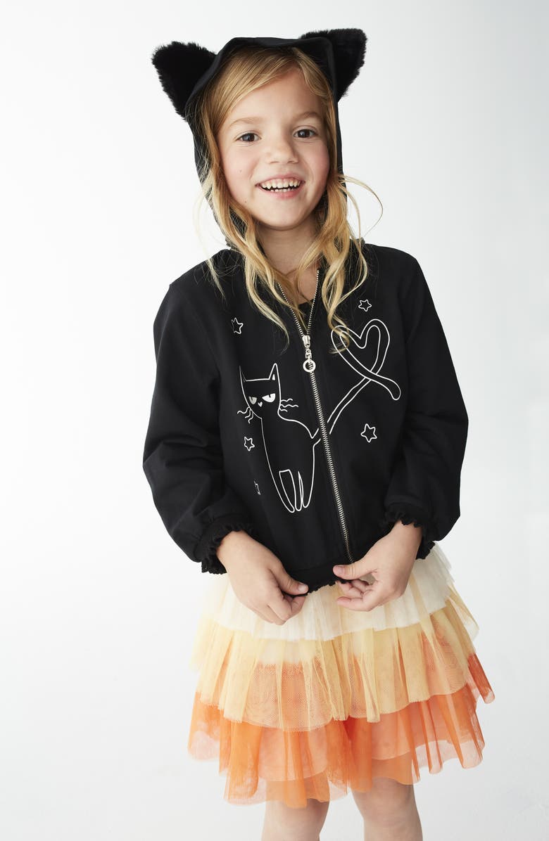 Truly Me Candy Corn Tiered Tulle Skirt, Alternate, color,