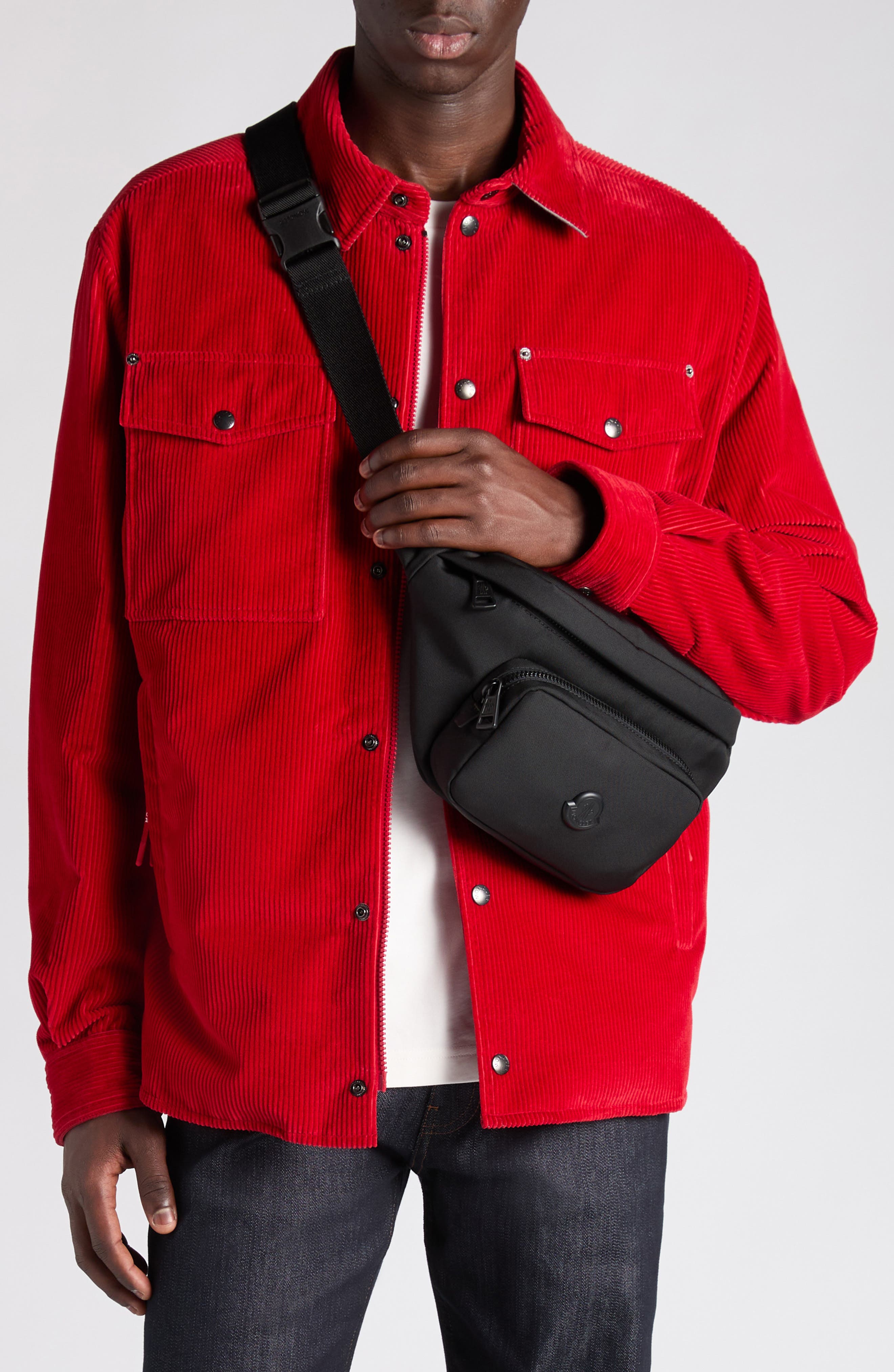 Moncler Durance Water Repellent Belt Bag, Alternate, color, Black