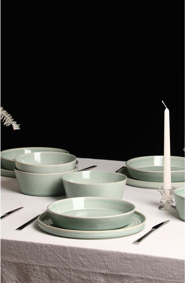 Stone Lain Claire Stoneware 12-Piece Dinnerware Set, Alternate, color, Green
