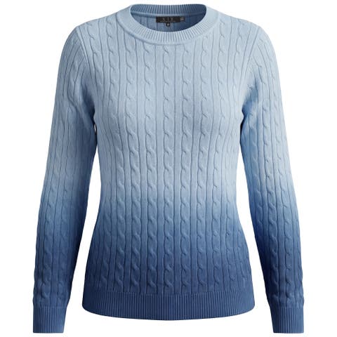 Ombre Cable Knit Long Sleeve Sweater Top