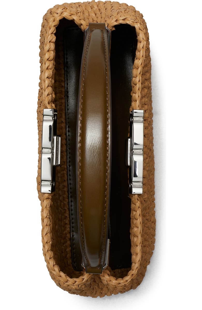 Tory Burch Mini Eleanor Raffia Satchel, Alternate, color, Honeycomb