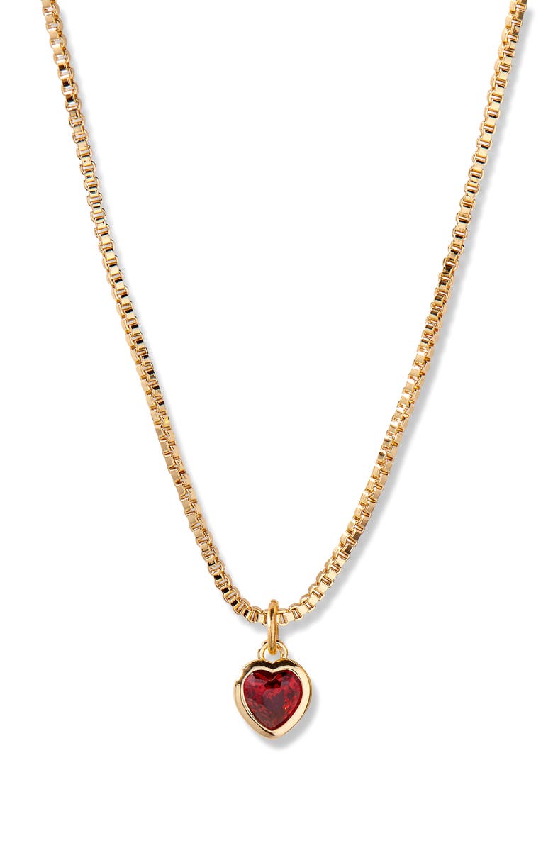Brook and York Mackenzie Birthstone Heart Pendant Necklace, Main, color, Gold/ January