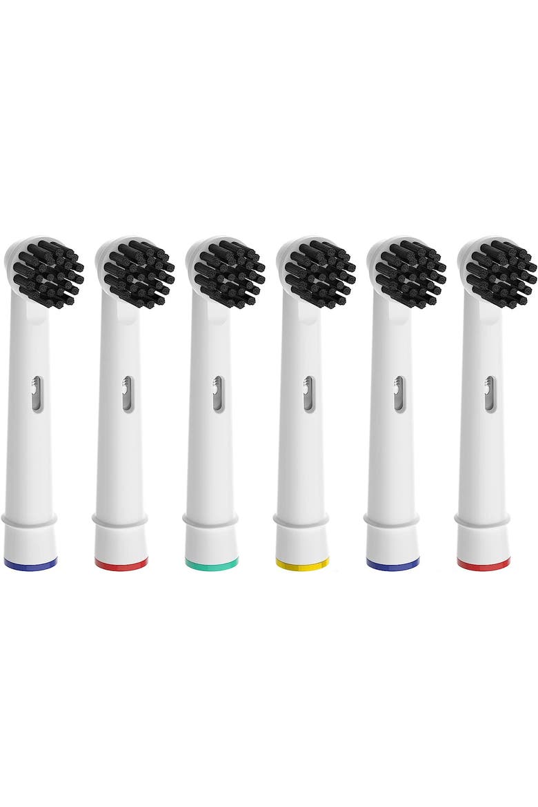 Charcoal Infused Bristles Electric Toothbrush Replacement Brush Heads, Main, color, White