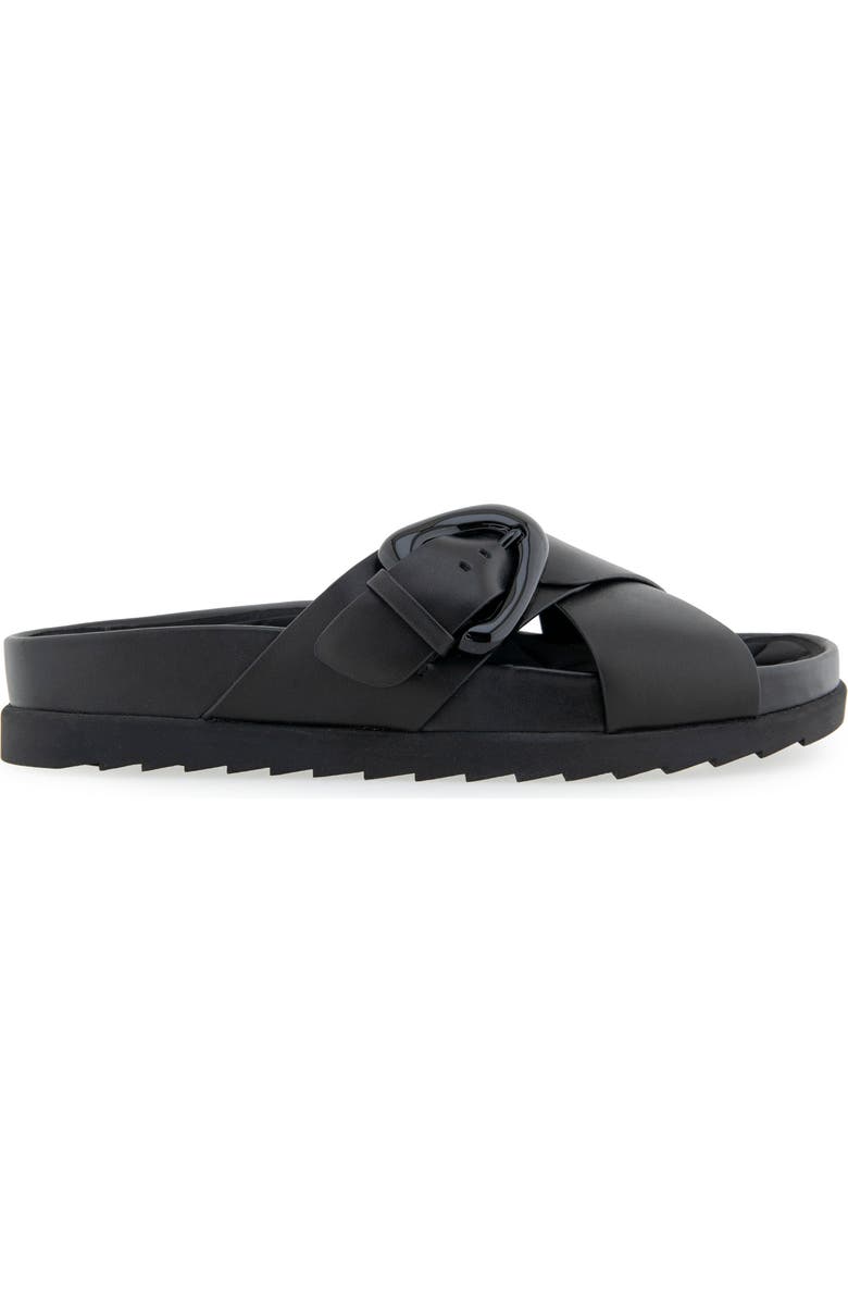 Aerosoles Lago Flatform Slide Sandal, Alternate, color, Black Leather