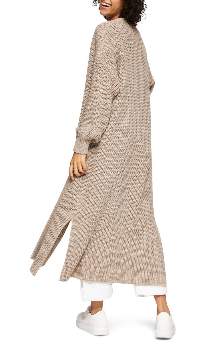 Topshop Open Front Maxi Cardigan, Alternate, color,