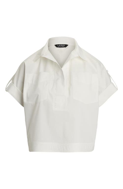 RALPH LAUREN LAUREN RALPH LAUREN COTTON BLEND CAMP SHIRT