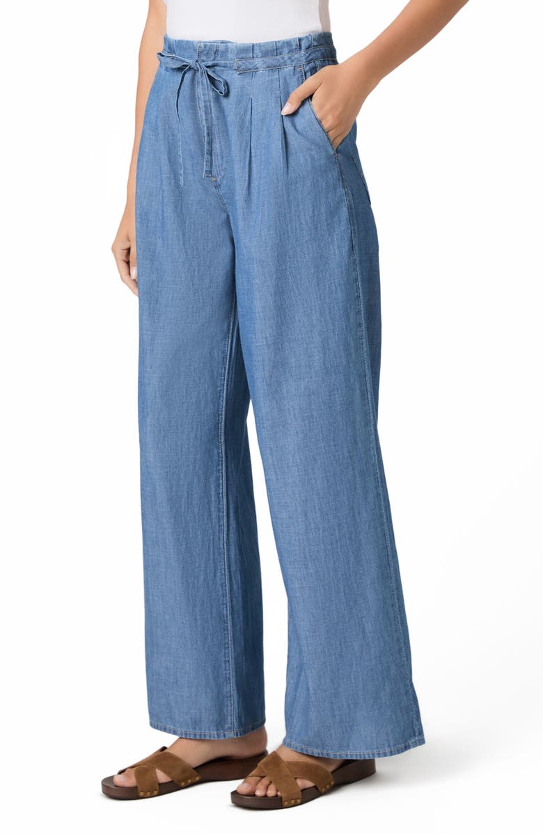 PAIGE Ingrid Tie Waist Wide Leg Jeans, Alternate, color, Azusa