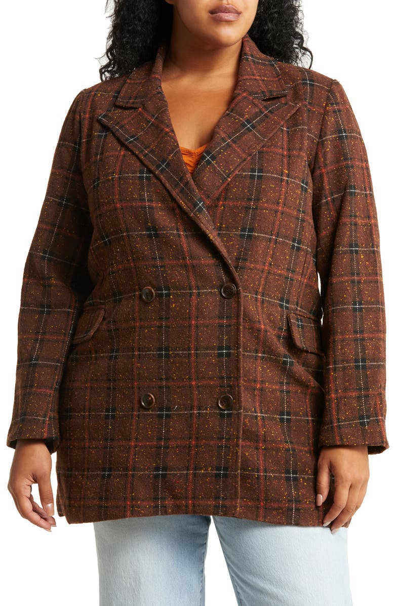 Treasure & Bond Plaid Double Breasted Blazer Coat, Alternate, color,